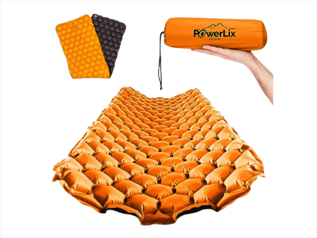 $39.49 POWERLIX Ultralight Sleeping Pad for Camping with Inflating Bag, Carry Bag, Repair Kit – Compact Lightweight Camping Mat, Outdoor Backpacking Hiking Traveling Camping Air Mattress Airpad