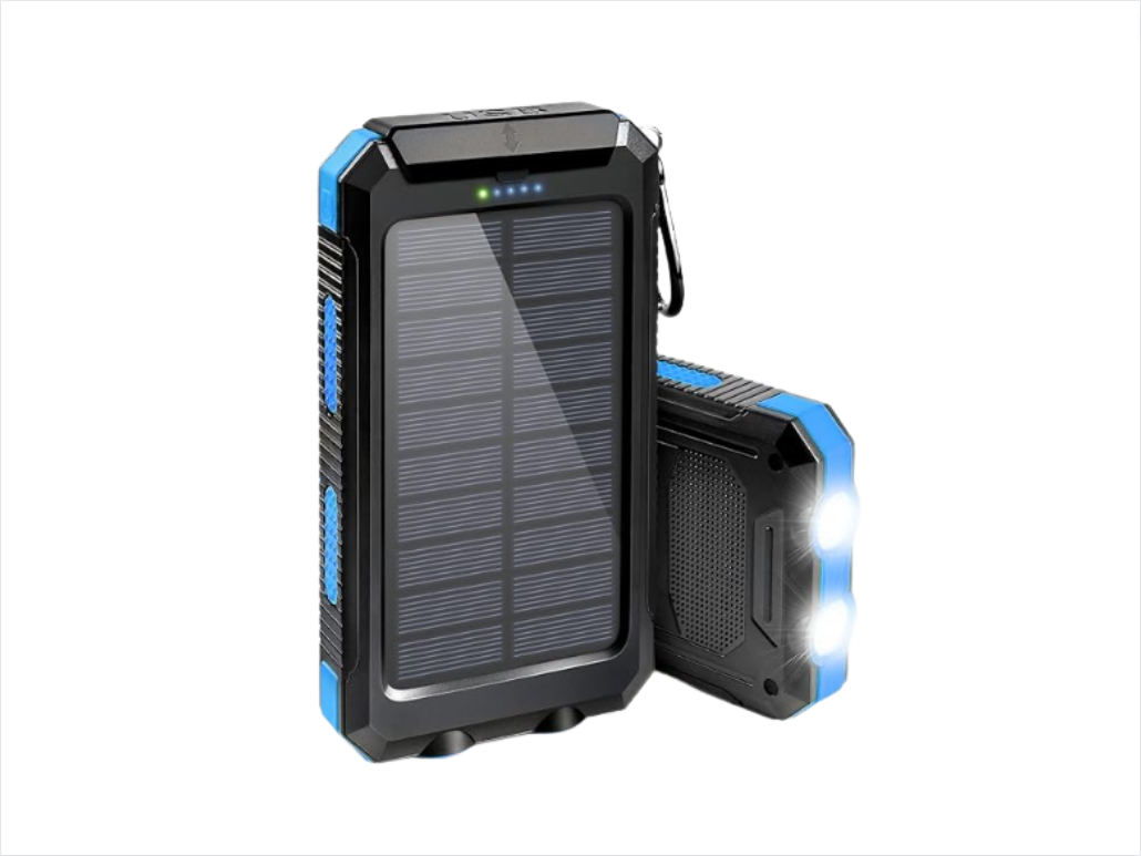 $23.99 Portable Solar Power Bank with 2.1A USB-A 20000mAh Output Ports Compatible with iPhone, Samsung Galaxy, and More,Solar Charger, Battery Pack,Dual Emergency LED Flashlight Perfect for Hiking, Camping